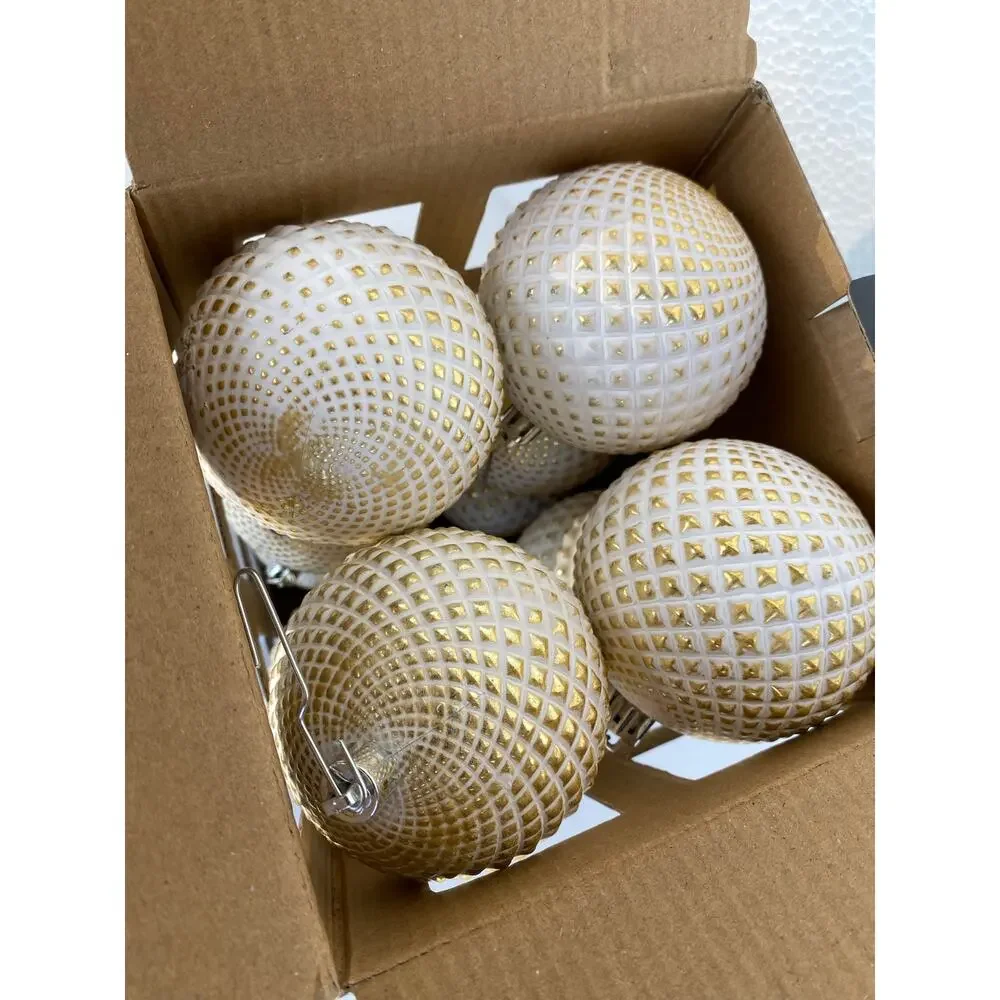 Rachel Zoe diamond ball glass ornaments Christmas tree, 12 Shatter Resistant